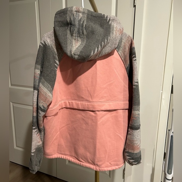 Pink Grey Aztec 1/4 Zip Hoodie - Picture 5 of 6